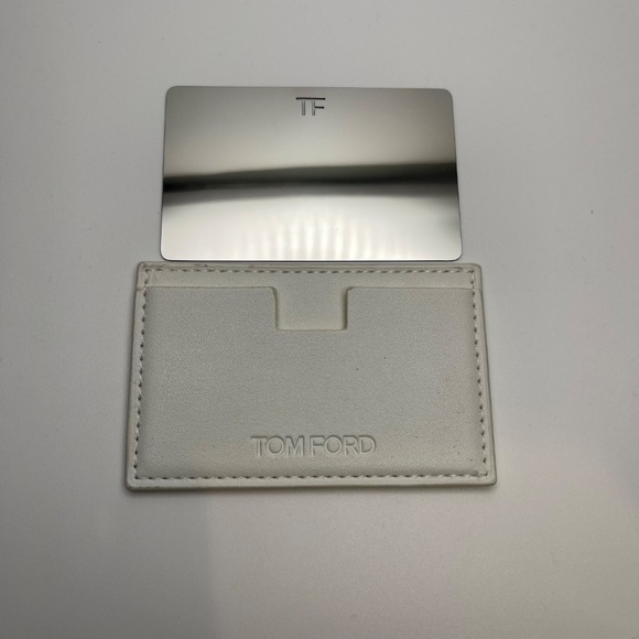 Tom Ford Embossed Faux Leather Card Holder with Removable Mirror -White - NWOT - Picture 3 of 3